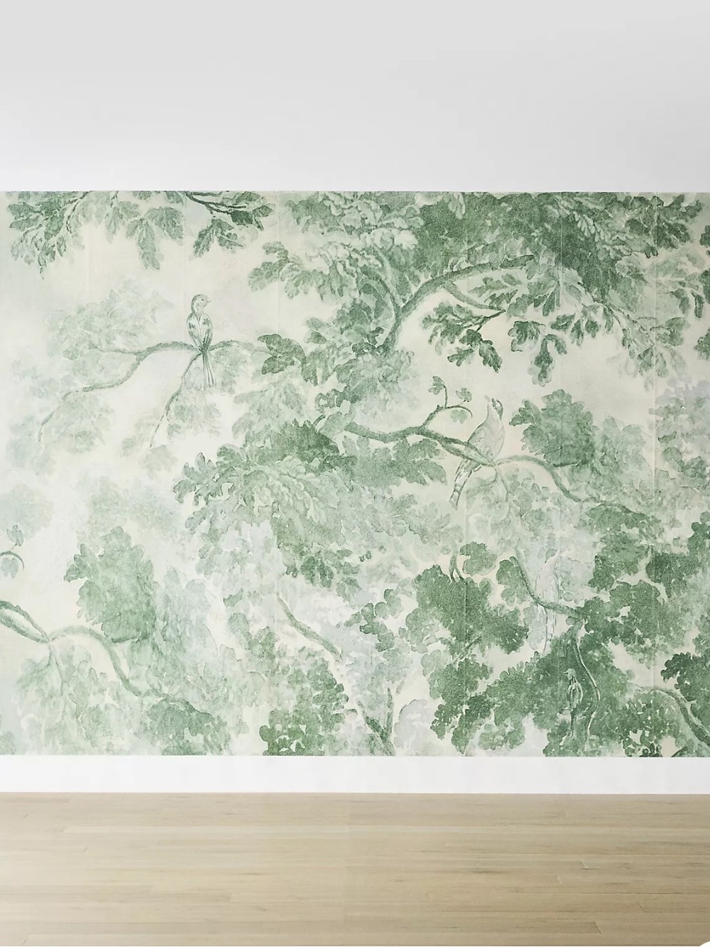 New Anthropologie York Wallcoverings Judarn Floral Mural Green Bird Wallpaper